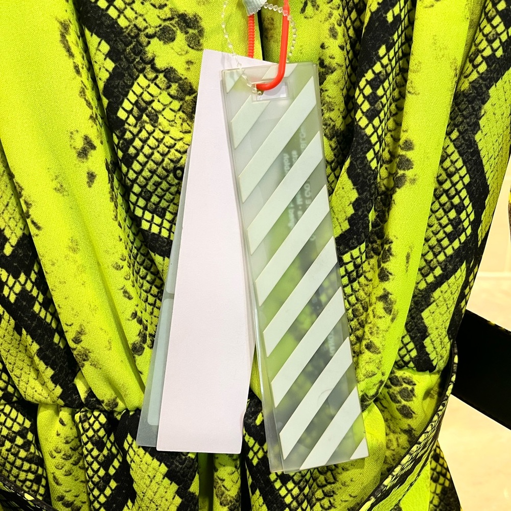 OFF/WHITE 80s Deep V Python-Print Mini Dress - Picture 14 of 14